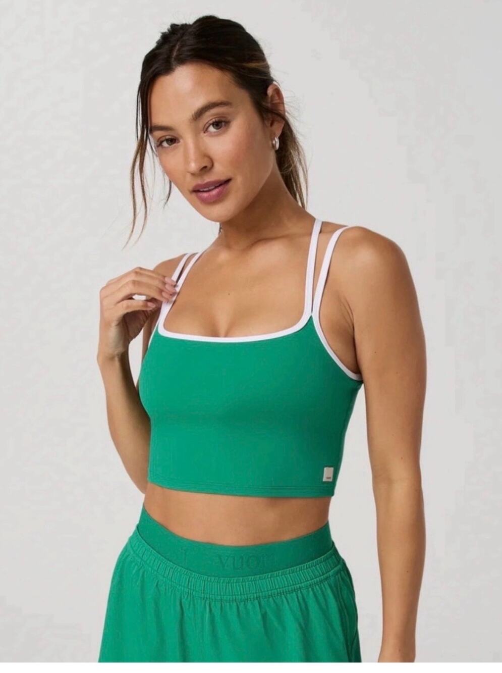 NWT vuori Daily Layered Tank top emerald white workout gym pilates yoga sporty